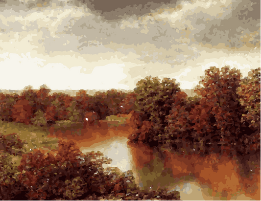 Autumn landscape paint by number